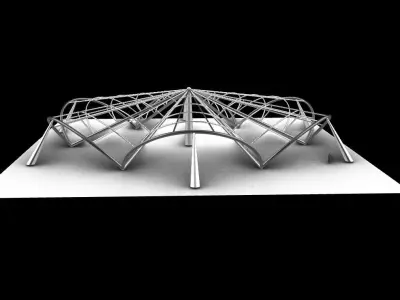 Architectural Pavilion Structure 6 sides 3D model