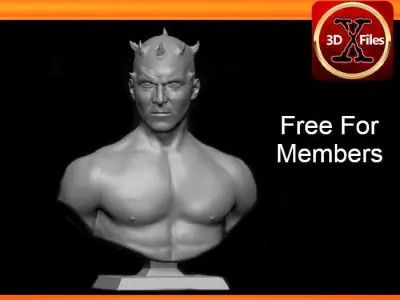 Darth Maul Star Wars Bust - Life Size 3D Statue on Pedestal 3D print model