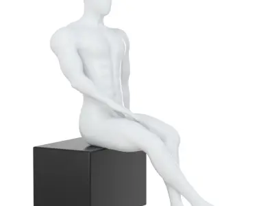 Mannequin sits on box 138 3D model