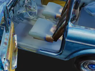 Blue Travel Car Low-poly 3D model