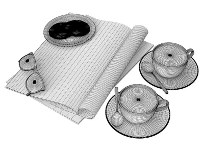 Coffee and magazine  3D model