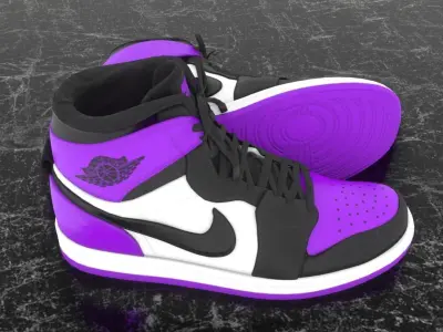NIKE 3D SHOES - AIR JORDAN PURPLE Low-poly 3D model