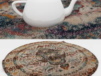 Round Rug Set 29 3D model