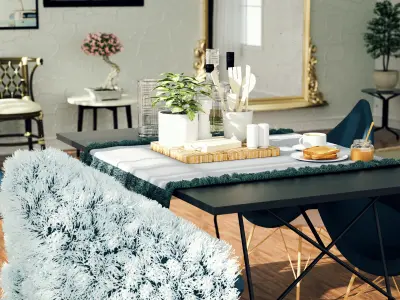 Two Living Room Interior Scenes Package 3D model