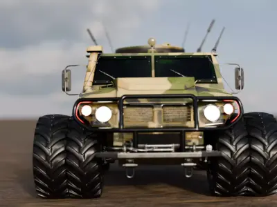 Armored Off-Road Tactical Vehicle Low-poly 3D model