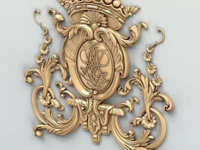 Carved decor central 007 3D model