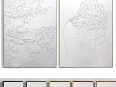 Plaster Two Photo Frame 291 Low-poly 3D model