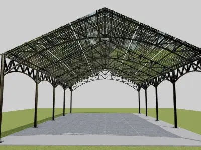 Steel Structure Warehouse - Type-6 3D model