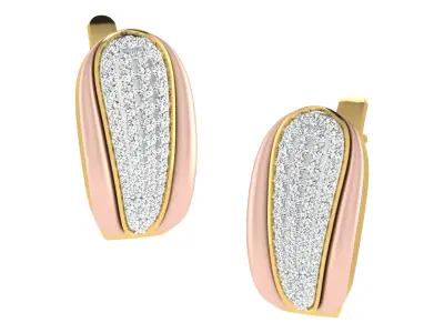 Solitaire Women Drop Earring 3dm STL OBJ FBX Render Details 3D print model 4