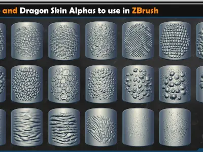 Reptile and Dragon Skin Brushes  Vol 04 3D model