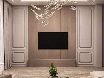 Living Room Scene Neo-Classic 3D model 3D model