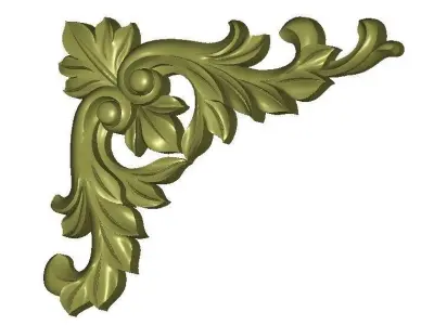 Classic frame luxurious gold interior inlaid  leaf CNC Texture 3D model