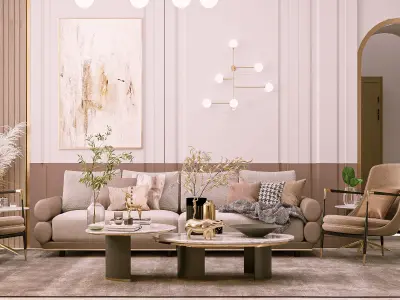 living room hall 3D model