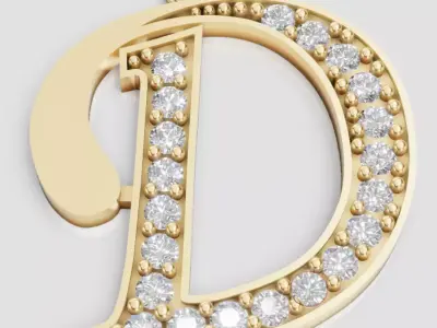 LETTER PENDANT D 3D print model