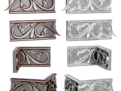 Molding different colored decorative moldings 3D model