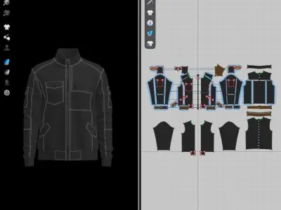 Mens Bamber Jacket 3D model
