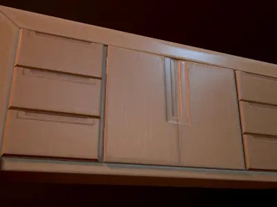 Shelf TV PBR Game Ready Model Low-poly 3D model