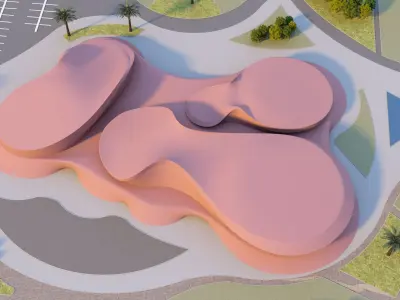 Water Museum  Futuristic building  3D model