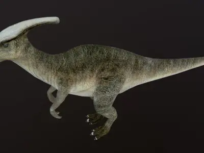 Hadrosaur dinosaur Low-poly 3D model