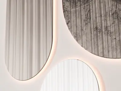 215 inbani strato round and oval mirror by NORM architects 00 3D model