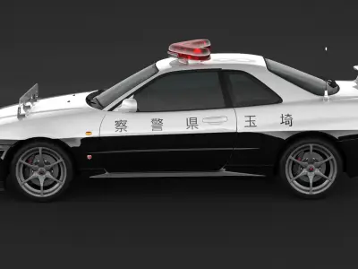 Nissan Skyline GT-R R34 Police Car 3D model
