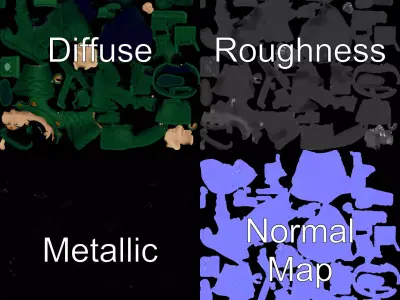 Military Soldier Green model pack Low-poly 3D model