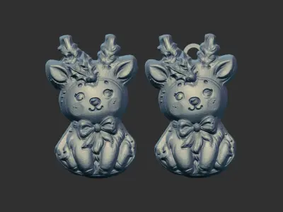 christmas cute deer cookies 3D print model
