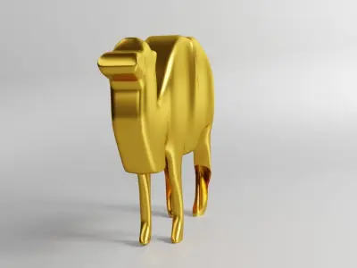 GOLD CAMEL Low-poly 3D model