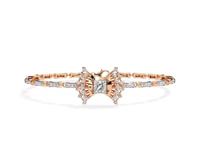 Round Diamond Bracelet for women 3D print model