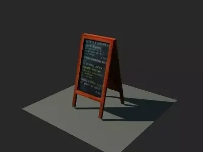 Menu Board Free low-poly 3D model