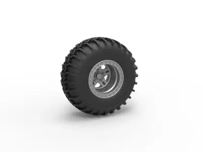 Wheel of Uphill Sand Racing Dragster V2 Scale 1 to 25 3D print model