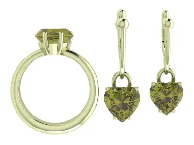 Ring boutique Heart set 3D print model