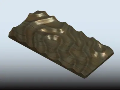 Wavy Panel 3D Model STL File for CNC and 3D Printing 3D print model