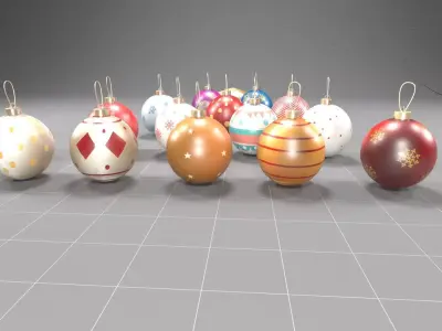 Christmas balls Free low-poly 3D model