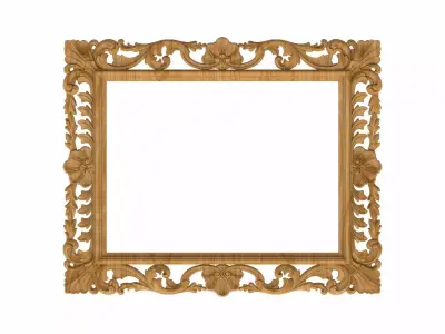 Carved picture frame STL 3D model 104