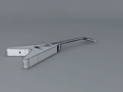 Dean V acoustic guitar Free 3D model