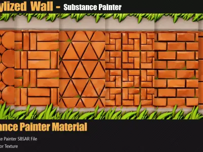 15 Stylized Wall Materials In Substance Painter  Texture