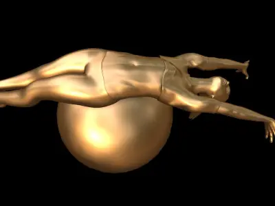 Yoga ball sculpture 3D model