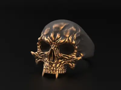 Ring Skull Vampire STL 3D print model