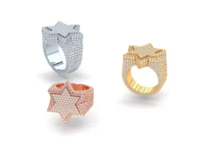 Star Diamond Ring 3D print model