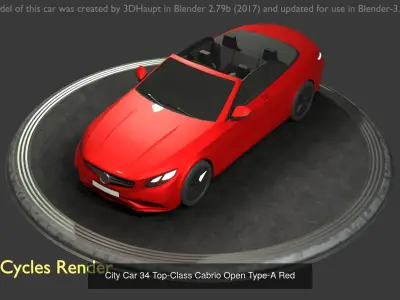 City Cars All Types A B C D E Red 3D Model Pack