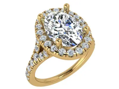 Oval Halo Ring 3702 3D print model