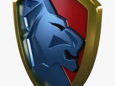 Lion Shield Insignia v 2 3D model