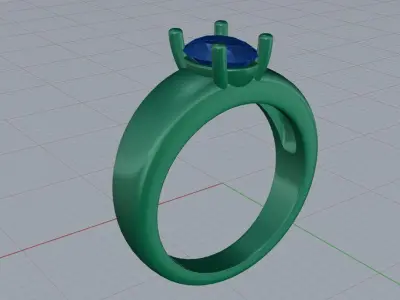 Solitaire Engagement Ring 10 3D print model