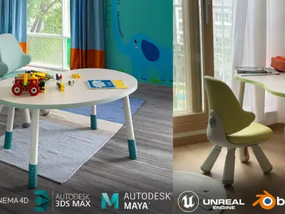 Peanut 1200 High Desk 3D model