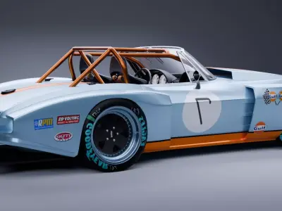 Rigged Muscle Car Pack 4 Custom Liveries 3D model