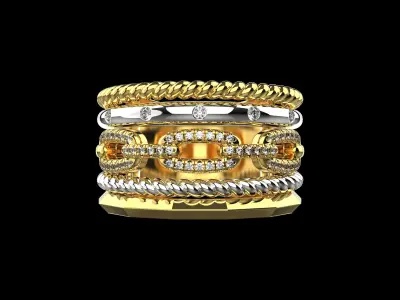 Ring with diamonds N124 3D print model