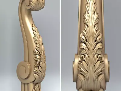 Newel post 008 3D model