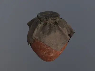 Oil Clay Pot Low-poly 3D model