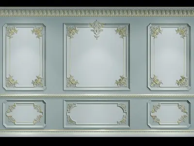 HQ Lowpoly Wall Molding - 2 Sets - 80 4K Maps  Low-poly 3D model